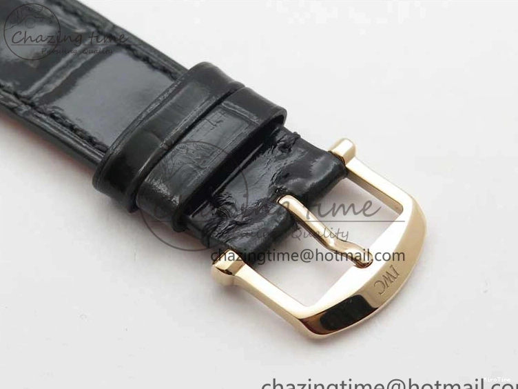 MIROTIME 1218 Durable Portofino 37mm RG V7F 1:1 Best Edition Gray Dial Diamonds Bezel on Black Leather Strap A 7089